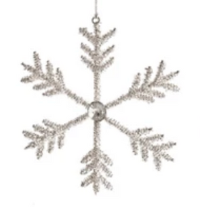 Metal & Glass Beaded Snowflake Ornament