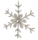 Metal & Glass Beaded Snowflake Ornament