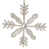 Metal & Glass Beaded Snowflake Ornament