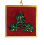 Velvet & Metal Beaded Holiday Icon Ornament