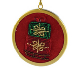 Velvet & Metal Beaded Holiday Icon Ornament