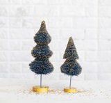 Glittered Sisal Bottle Brush Tree w/ Wood Base