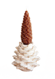 Cream Stoneware Pinecone-Shaped Taper Holder