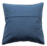 Square Navy Velvet Merry & Bright Embroidered Pillow