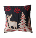Square Slub Woven Holiday Pillow
