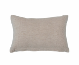 Linen Botanical Lumbar Pillow w/ Embroidery & French Knots