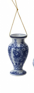 Stoneware Blue & White Teacup/Teapot Ornament