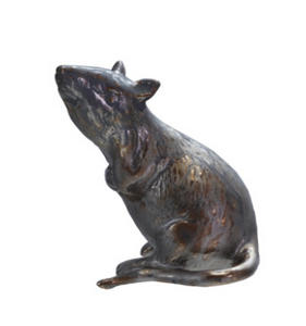Metallic-Glazed Stoneware Rat