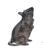 Metallic-Glazed Stoneware Rat