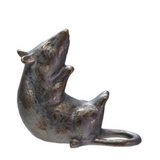 Metallic-Glazed Stoneware Rat