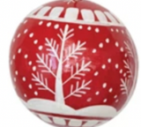 Hand-Painted Paper Mache Ball Ornament