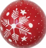 Hand-Painted Paper Mache Ball Ornament