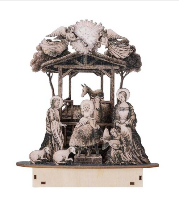 Laser-Cut Nativity Scene w/ LED Light