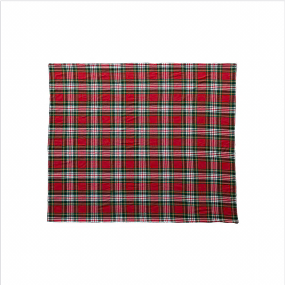 Plaid Brushed Flannel & Sherpa Throw