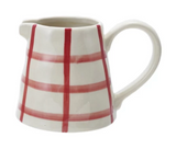 Green/Red Grid Stoneware Creamer