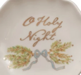 Stoneware Scalloped Plate w/ Holiday Sentiment
