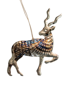 Embossed Metal Deer Milagro Ornament