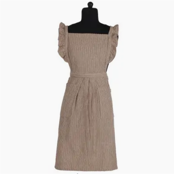 Brown Seer Sucker Apron