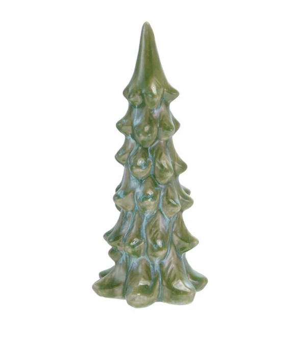 Reactive Glaze Blue & Green Stoneware Tree