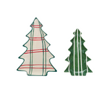 Ceramic Tree Shaped Plates with Stripe Patterns