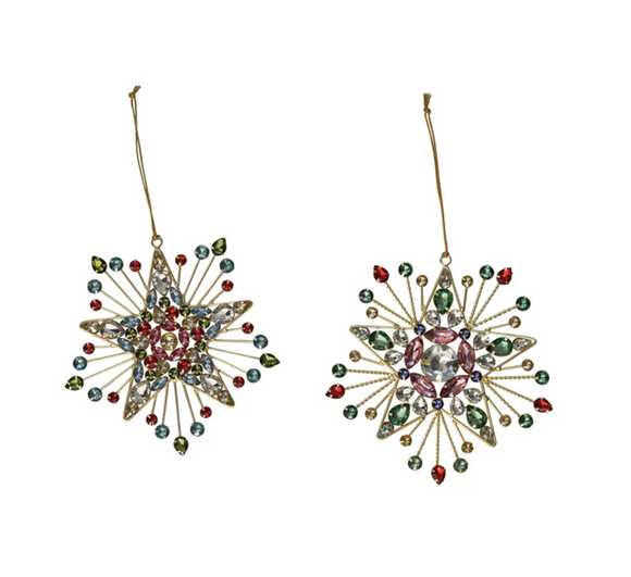 Metal Star Ornament w/ Acrylic Jewels