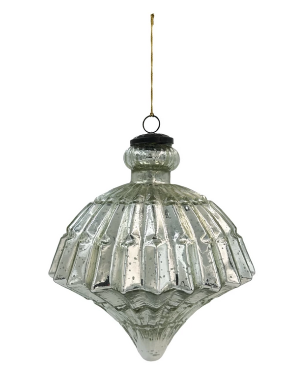 Mercury Glass Pleated Ornament