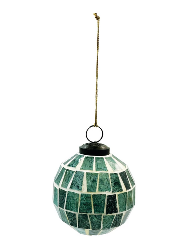 Round Glass Mosaic Ball Ornament