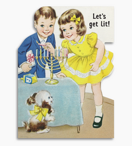 Let's Get Lit - Funny Hanukkah Greeting Card
