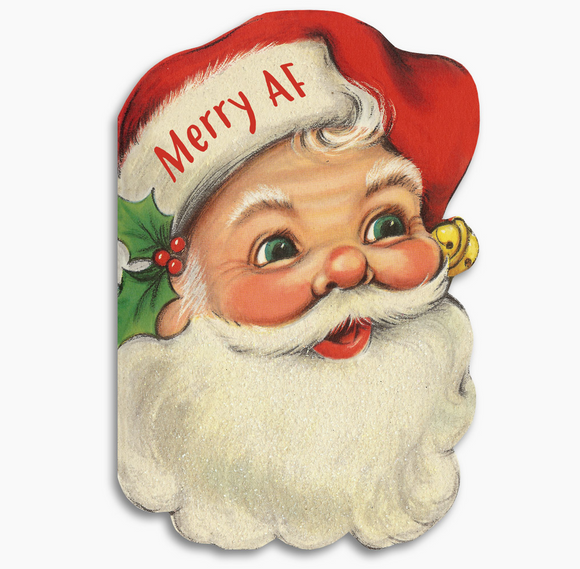 Merry AF - Funny Santa Christmas Card