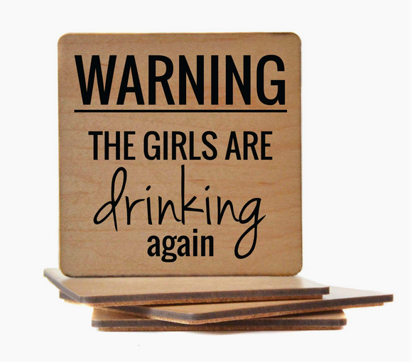 WARNING Wooden Coaster