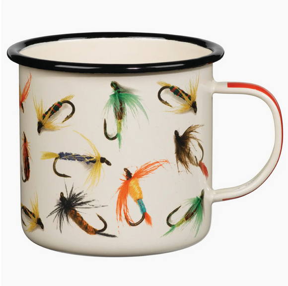 17 oz Fly Fishing Enamel Mug
