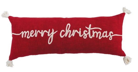 Lumbar Pillow w/ Tassels & Embroidered 