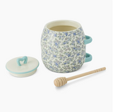 26oz Printed Ceramic Honey Pot - Ditzy Blue Floral