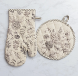Black and White Botanicals Oven Mitt/ Pot Holder