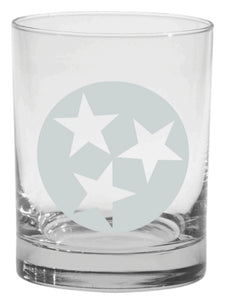Etched Tri-star Cocktail Glass