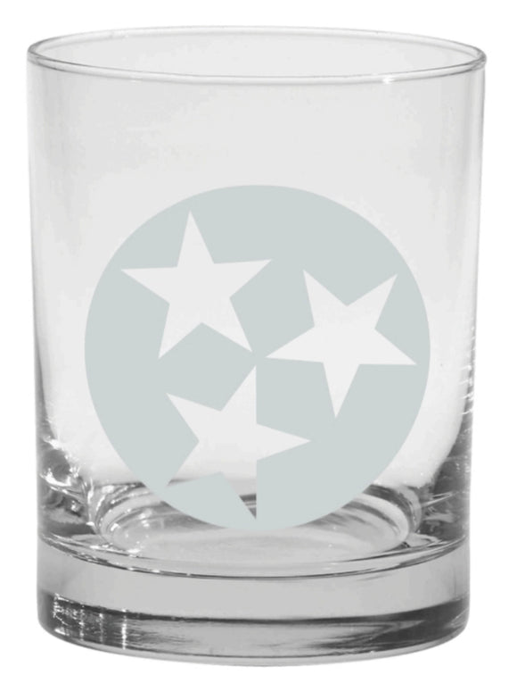Etched Tri-star Cocktail Glass