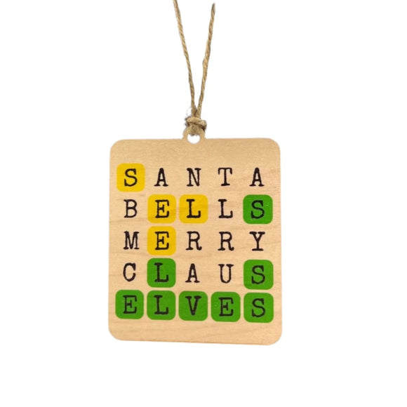 Wooden Elves Wordle Ornament