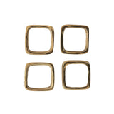 Square Brass Napkin Rings Set