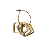 Square Brass Napkin Rings Set
