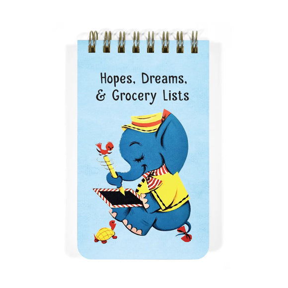 Hopes, Dreams, & Grocery Lists Spiral Notepad