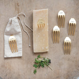 Brass Fork Cheese Marker Set