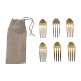 Brass Fork Cheese Marker Set