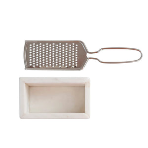 Stainless Steel Grater w/ Marble Dish