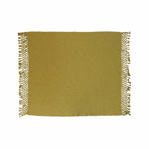 Chartreuse Cotton Throw w/ Fringe