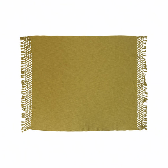Chartreuse Cotton Throw w/ Fringe