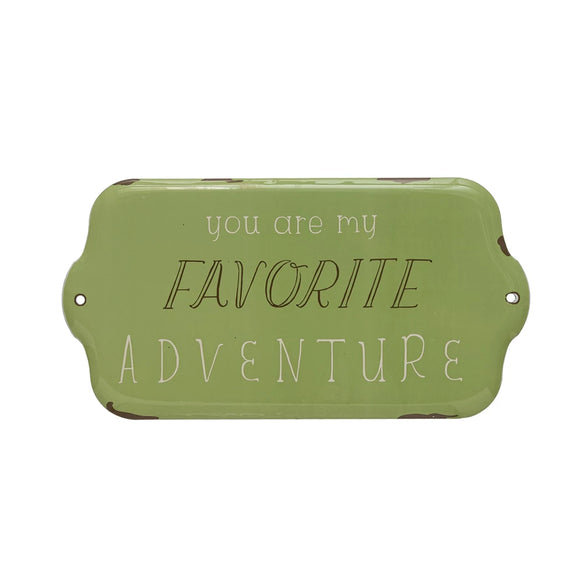 Green Enamel Favorite Adventure Plaque