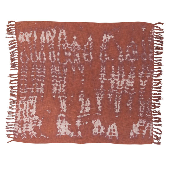 Rust Tie-Dyed Trow w/ Fringe