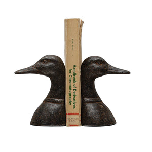 Cast Iron Duck Head Bookend Set