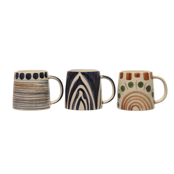 Hand-Painted Stoneware Mug