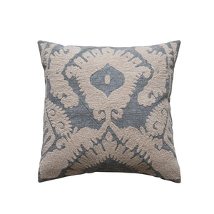 Square Damask Tufted Pillow